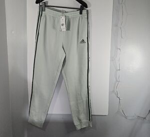 Adidas light Gray Sweatpants with Green Stripes Multisport